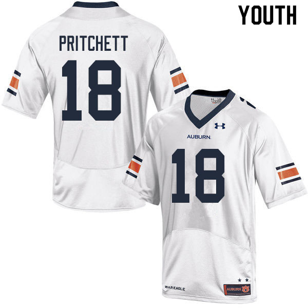 Youth #18 Nehemiah Pritchett Auburn Tigers College Football Jerseys Sale-White